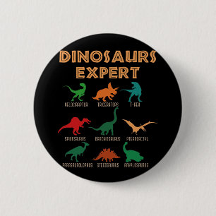 Dinosaurs Expert Boys Girls Dino T-rex Spinosaurus 6 Cm Round Badge