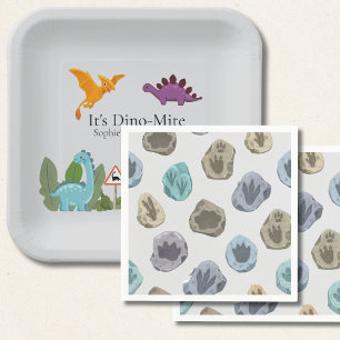 Dinosaurs Footprint Baby Shower Napkin
