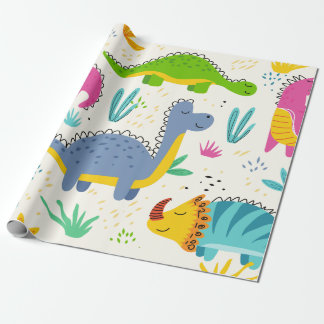 Dinosaurs gift wrapping paper