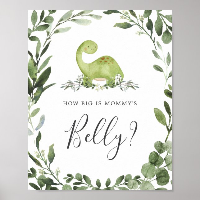Dinosaurs Guess How Big is Mummy's Belly Sign (Front)