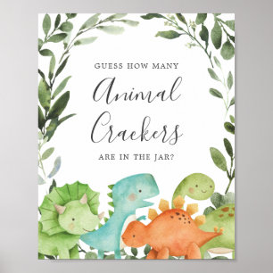 Dinosaurs Guess How Many Animal Crackers Poster