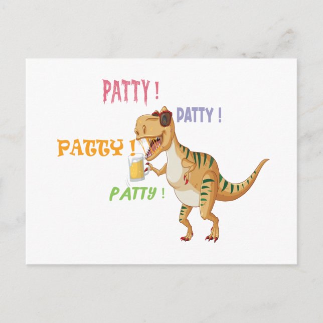Dinosaurs Having A Party Holiday Postcard (Front)