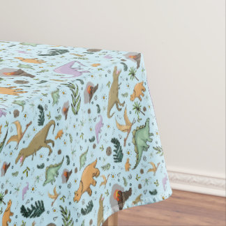 Dinosaurs in Blue Tablecloth