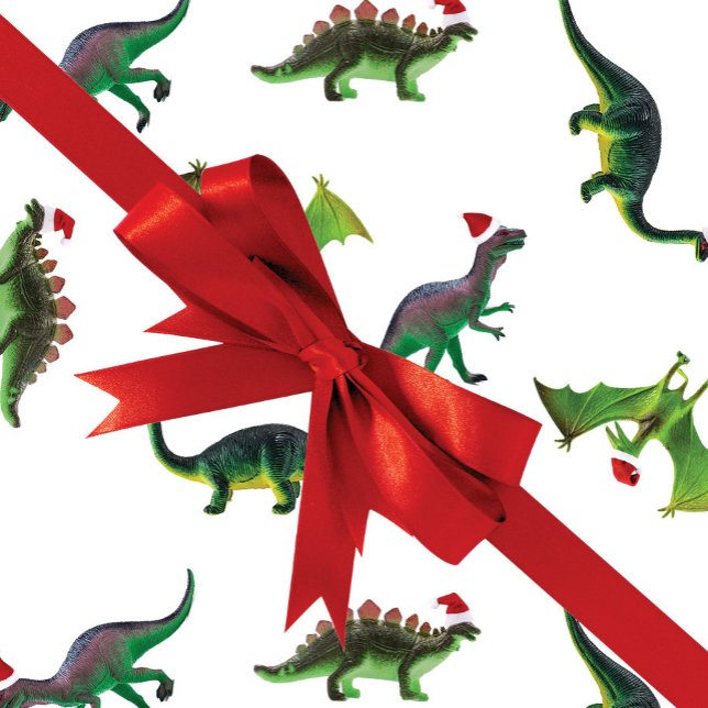 Dinosaurs in Santa Hats Wrapping Paper (Creator Uploaded)
