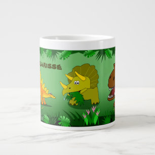 Dinosaurs in the Jungle Custom Name Jumbo Mug