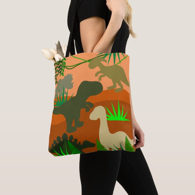 Dinosaurs in the Wild Tote Bag (Close Up)
