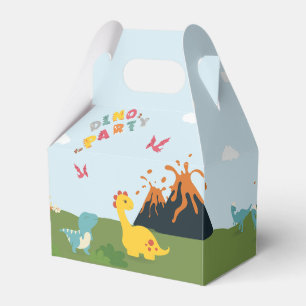 Dinosaur's land/dino land with volcano birthday favour box