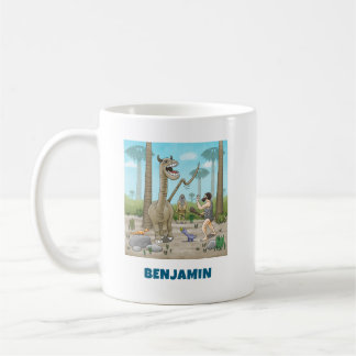 Dinosaurs meet the Stone Age Coffee Mug