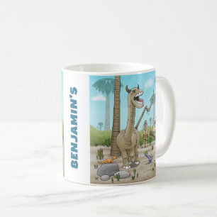 Dinosaurs meet the Stone Age Coffee Mug