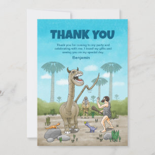Dinosaurs meet the Stone Age Thank You Card