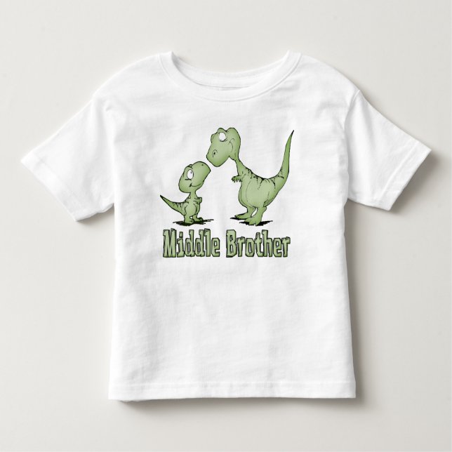 Dinosaurs Middle Brother Toddler T-Shirt (Front)