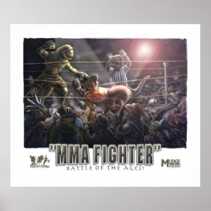 Dinosaurs MMA Fight Poster