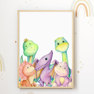 Dinosaurs Nursery Poster Dino Kids Room Print