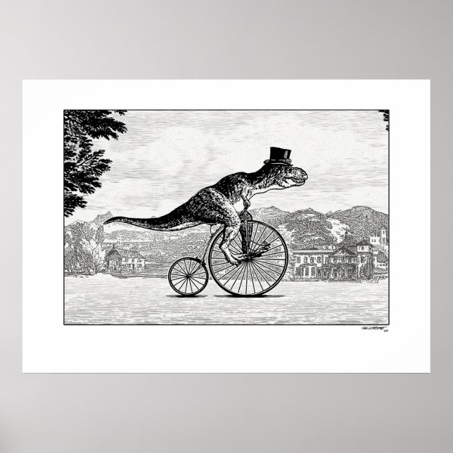 Dinosaurs on Bicycles - T-Rex Poster (Front)