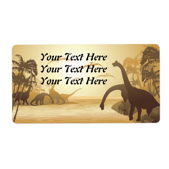 Dinosaurs on Tropical Jurassic Landscape  (Front)