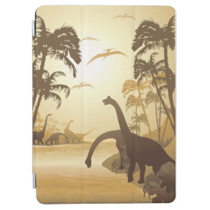 Dinosaurs on Tropical Jurassic Landscape  iPad Air Cover