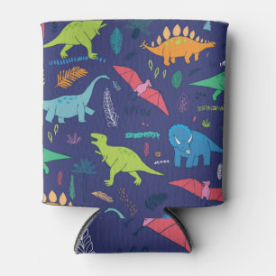 Dinosaurs Palms Tropical Vintage Pattern Can Cooler