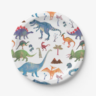 Dinosaurs Paper Plate   Popobell Prehistoric Party