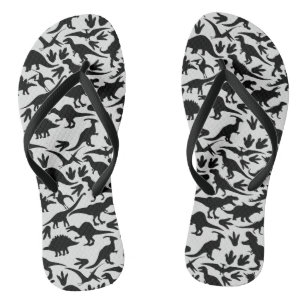 Dinosaurs pattern 01 b. White BG Thongs