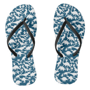 Dinosaurs pattern 01 w. DBlue BG Thongs