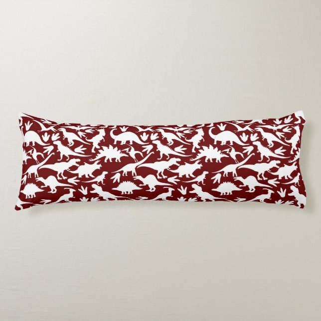 Dinosaurs pattern 01 w.DRed BG Body Cushion (Front)
