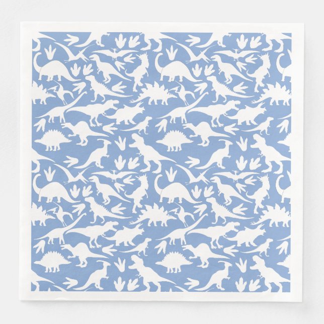 Dinosaurs pattern 01 w. LBlue BG Napkin (Front)