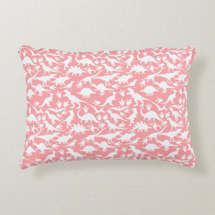 Dinosaurs pattern 01 w. Pink BG Decorative Cushion