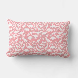 Dinosaurs pattern 01 w. Pink BG Lumbar Cushion