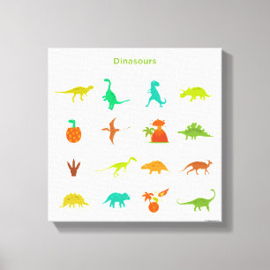 Dinosaurs Pattern Canvas Print