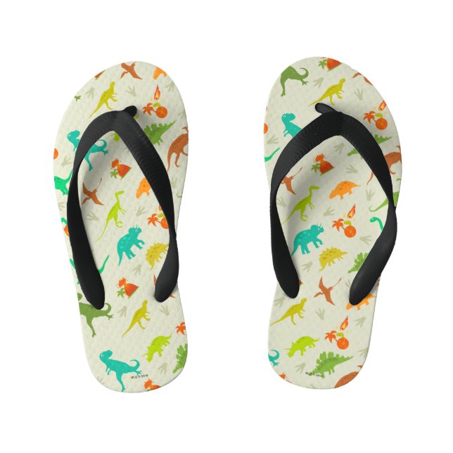 Dinosaurs Pattern Kid's Thongs (Footbed)