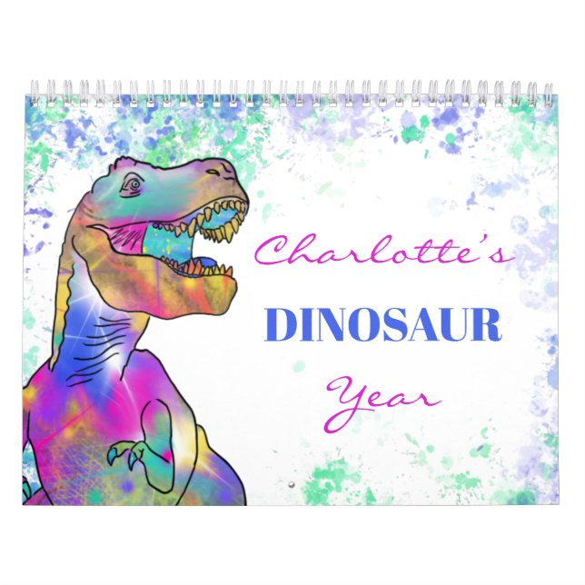 Dinosaurs personalised Colourful Calendar (Cover)
