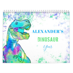 Dinosaurs personalised Colourful Kids Calendar