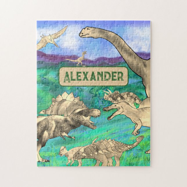 dinosaurs personalised  jigsaw puzzle (Vertical)