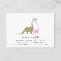 Dinosaurs Pink Baby Shower Diaper Raffle