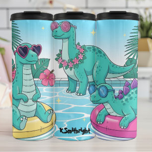 Dinosaurs Pool Party Summer Fun Thermal Tumbler