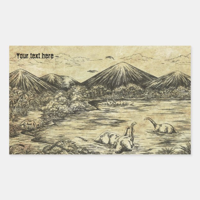 Dinosaurs Rectangular Sticker (Front)