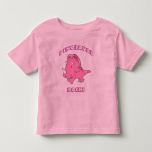 Dinosaurs Rock Pink Toddler T-Shirt