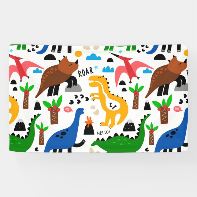 Dinosaurs seamless pattern  banner (Horizontal)
