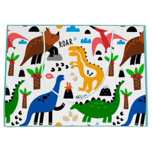 Dinosaurs seamless pattern  large gift bag