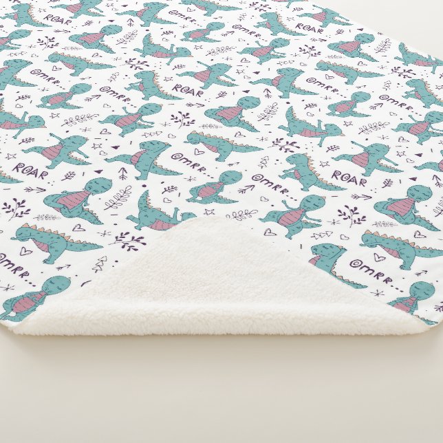 Dinosaurs! Sherpa Blanket (3/4)