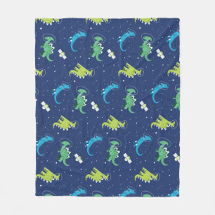 Dinosaurs Space dino kids Pattern Gift Cute Summer Fleece Blanket