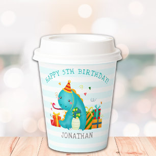 Dinosaurs Stomp Chomp and roar birhtday Boy Paper Cups