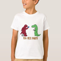 dinosaurs t-rex tea party funny design dinosaur