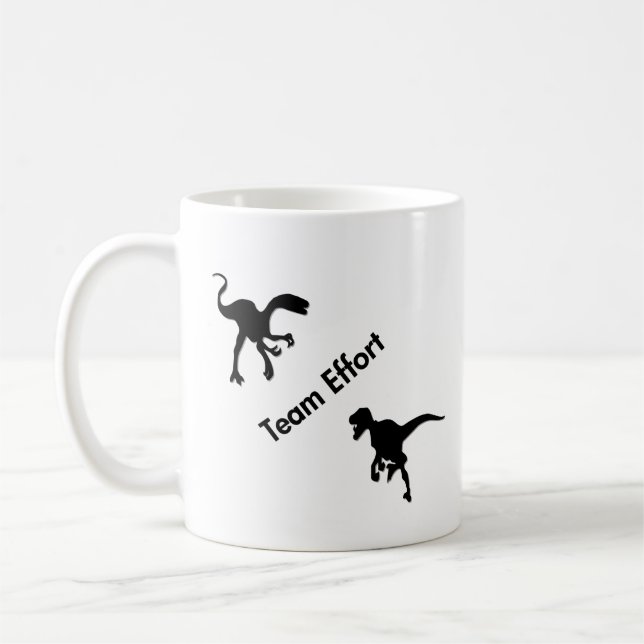 Dinosaurs Team Effort Coffee Mug (Left)