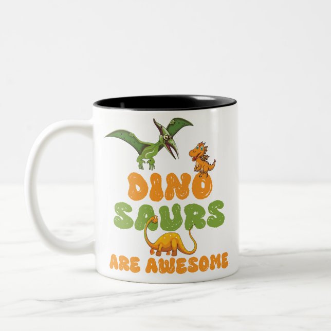 Dinosaurs Two-Tone Coffee Mug (Left)