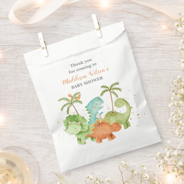 Dinosaurs Wild Baby Shower Favour Bag (Clipped)