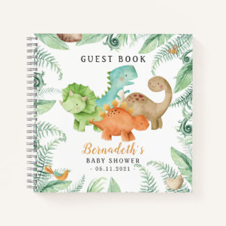 Dinosaurs Wild Baby Shower Guest Book