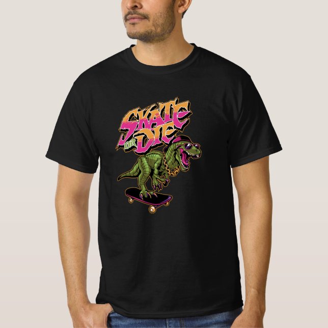 Dinosaurs with Skateboard T-Shirt (Front)