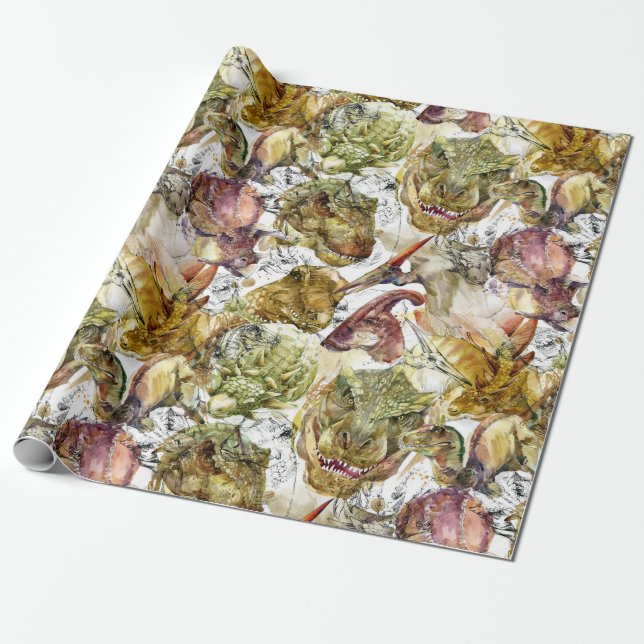 Dinosaurs Wrapping Paper (Unrolled)