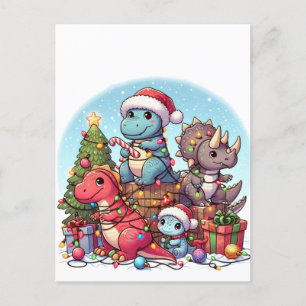 Dinosaurus Christmas ,  Postcard